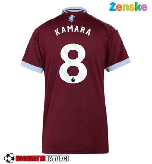 Ženske Nogometnih dresov Aston Villa Boubacar Kamara #8 Domači 2026-27 Kratki rokavi Ženske Nogometnih dresov Aston Villa Boubacar Kamara #8 Domači 2026-27 Kratki rokavi
